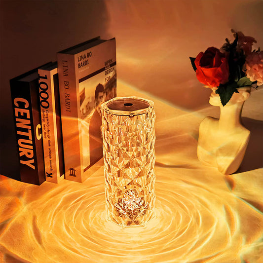 Crystal Diamond Rose Lamp